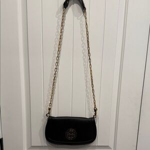 Tory Burch Black Shoulder Bag with Gold Chain